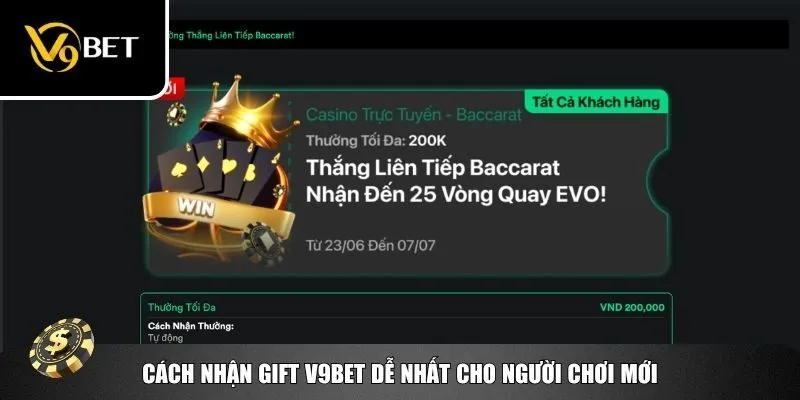Cách nhận gift V9bet đơn giản